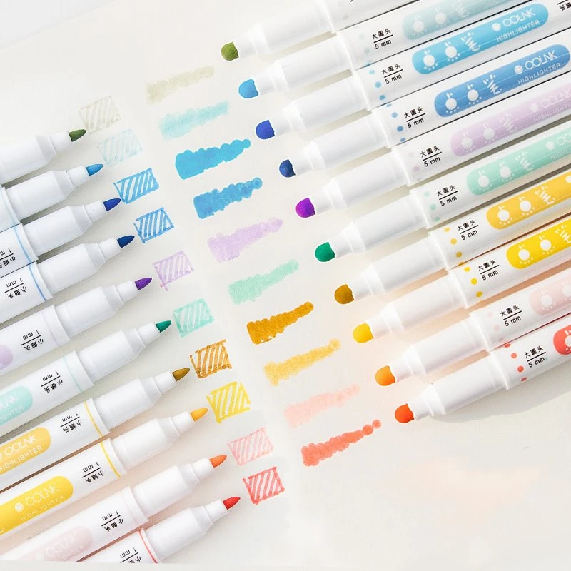 18 färger Dot Highlighter Marker