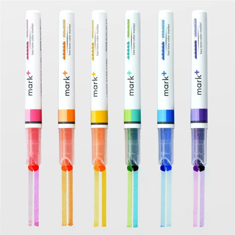 6st Double Line Double Color Highlighters