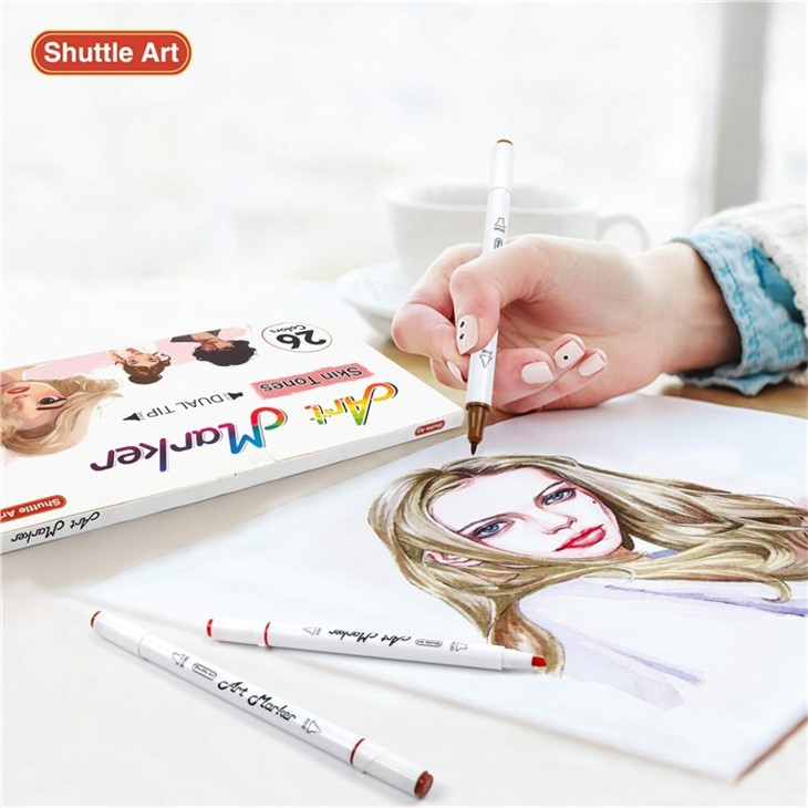 26 Colors Skin Tone&Hair Art Markers