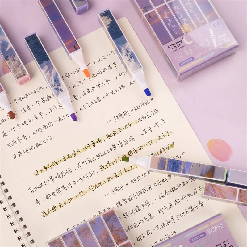 5 st Set Special Printing Highlighter