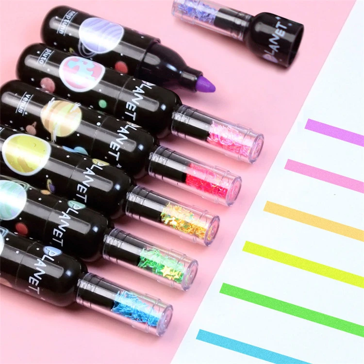 6st Cute Planet Wine Bottle Mini Highlighter